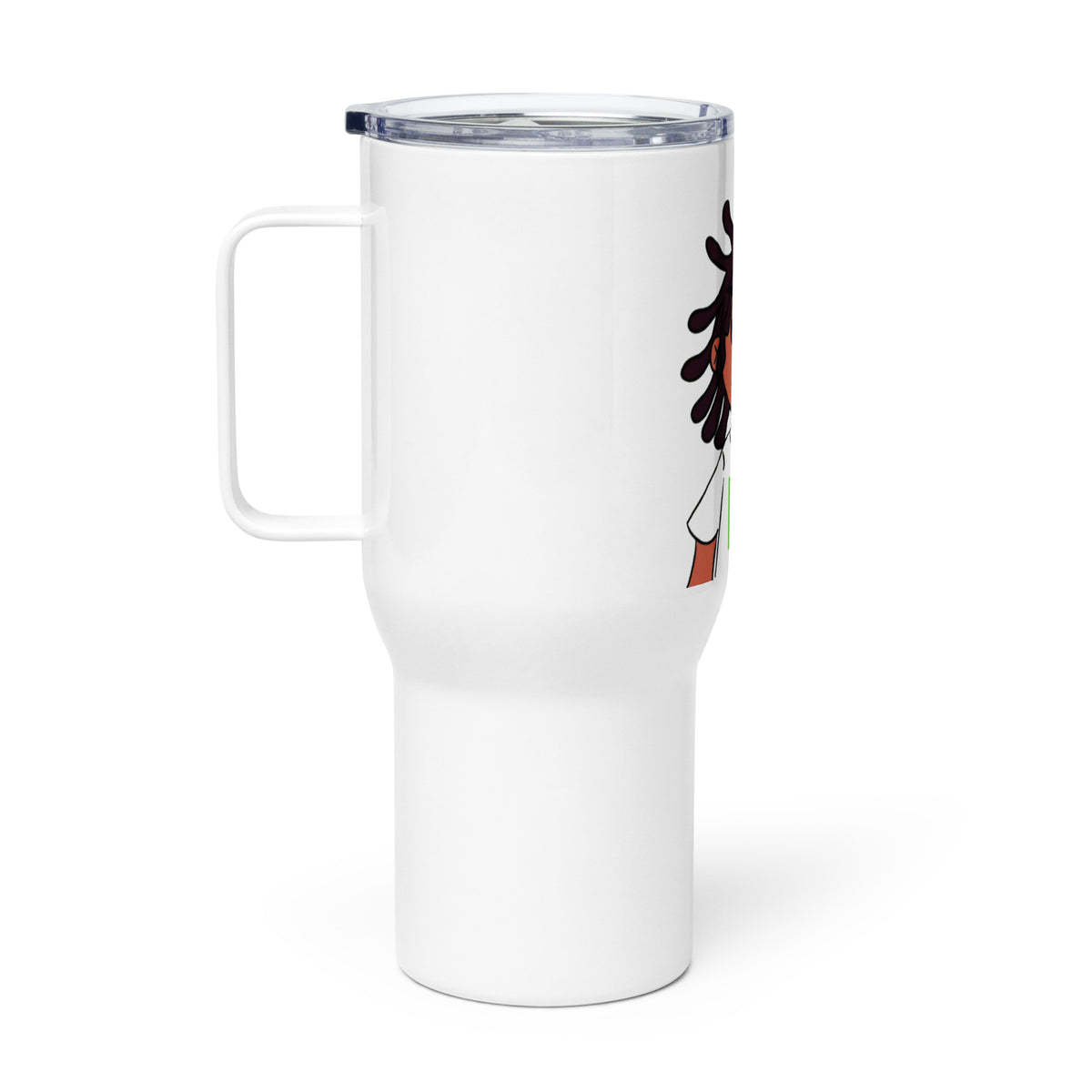 Travel mug with a handle
