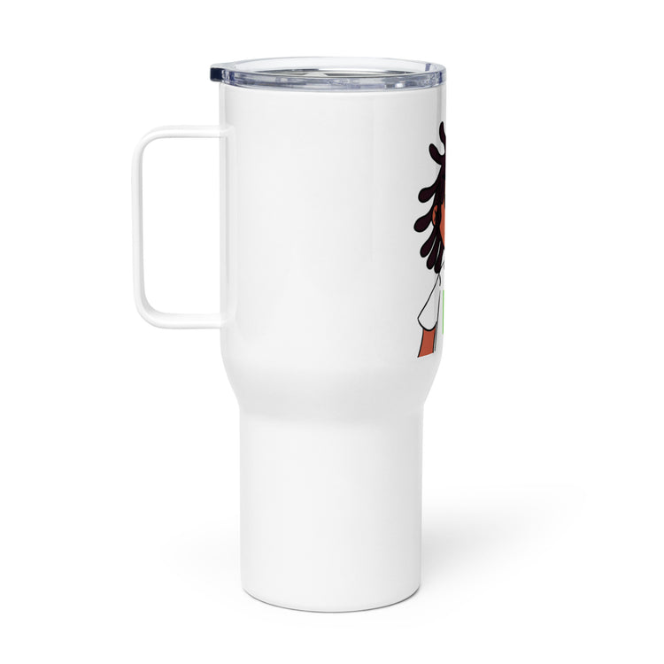 Travel mug with a handle